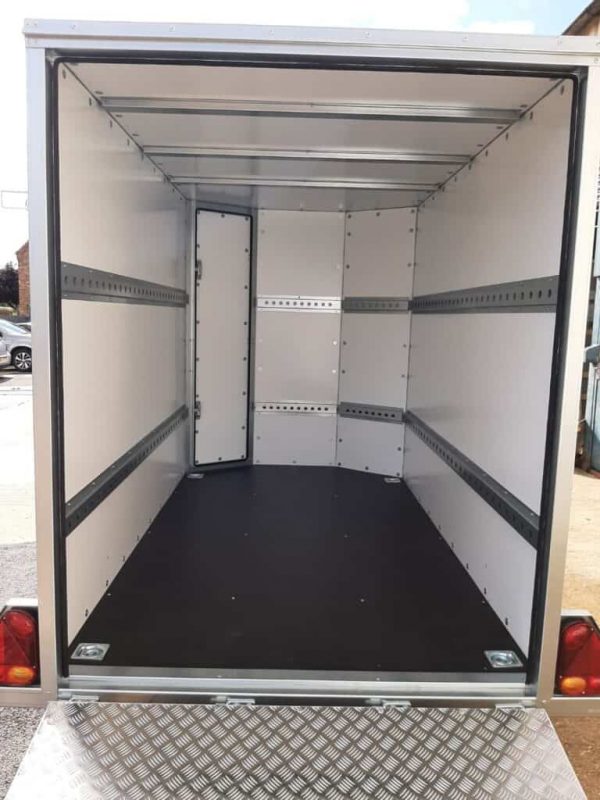 NEW TICKNERS GT RANGE OF TWIN AXLE UNBRAKED 750kg BOX TRAILERS WITH 2 REAR DOORS IN WHITE From £2920 - Image 15