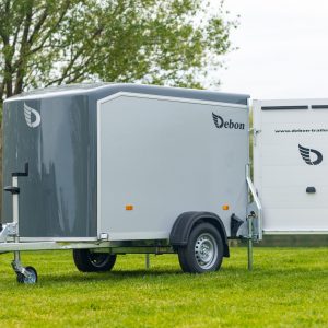 DEBON C255 ALUMINIUM BOX (1) TRAILER FOR HIRE, COVERED MOTORCYCLE TRANSPORT UK OR EUROPE, PERSONAL USE